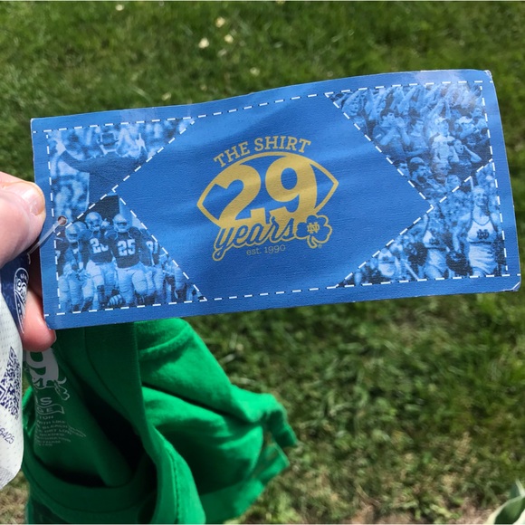 NWT. Notre Dame football T-shirt with printing on the back, front and sleeve. - Picture 8 of 8